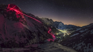 Insane night wingsuit flight results in this spectacular picture
